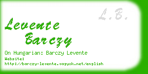 levente barczy business card